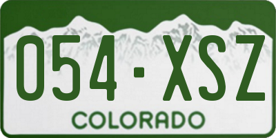 CO license plate 054XSZ