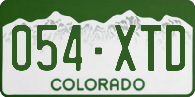 CO license plate 054XTD