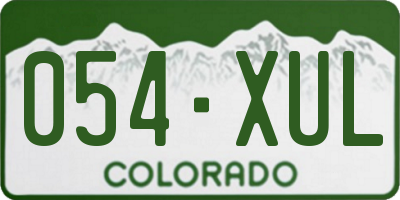 CO license plate 054XUL