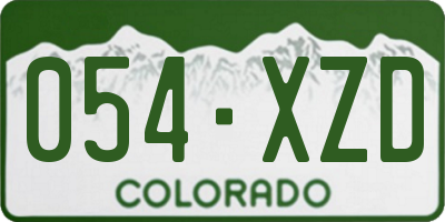 CO license plate 054XZD