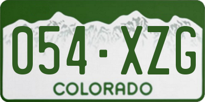 CO license plate 054XZG