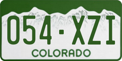 CO license plate 054XZI