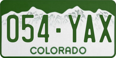 CO license plate 054YAX