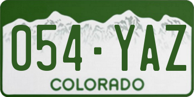 CO license plate 054YAZ