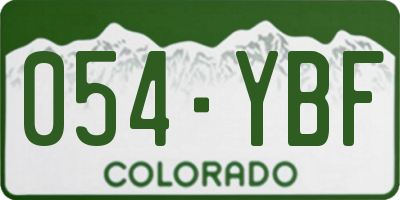 CO license plate 054YBF