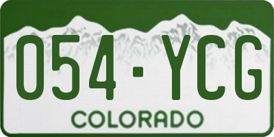CO license plate 054YCG