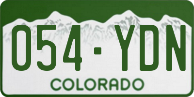 CO license plate 054YDN