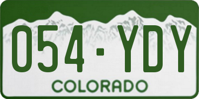 CO license plate 054YDY