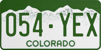 CO license plate 054YEX