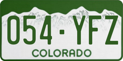 CO license plate 054YFZ