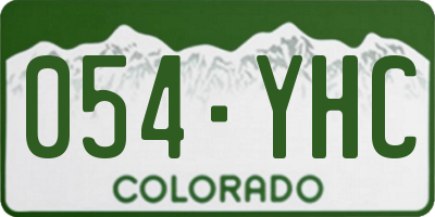 CO license plate 054YHC