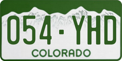 CO license plate 054YHD