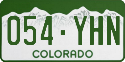 CO license plate 054YHN
