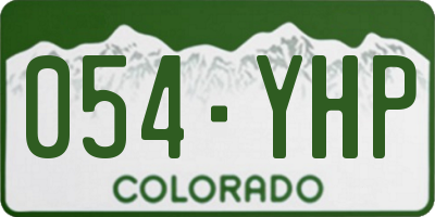 CO license plate 054YHP