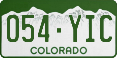 CO license plate 054YIC