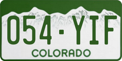 CO license plate 054YIF