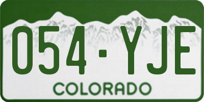 CO license plate 054YJE