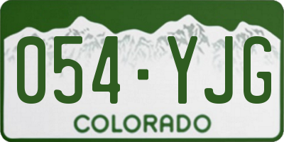CO license plate 054YJG