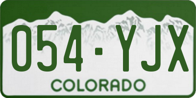 CO license plate 054YJX