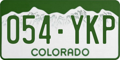 CO license plate 054YKP