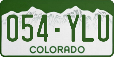 CO license plate 054YLU