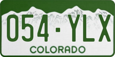 CO license plate 054YLX