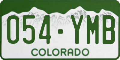 CO license plate 054YMB