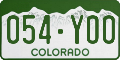 CO license plate 054YOO