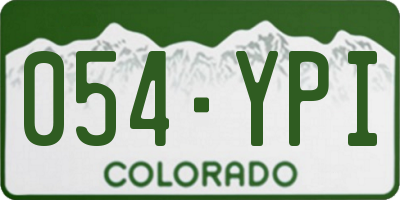 CO license plate 054YPI