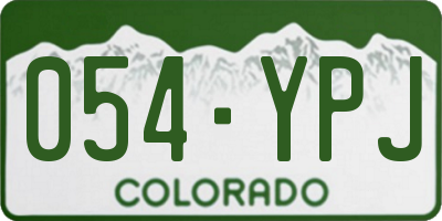 CO license plate 054YPJ