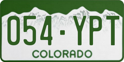 CO license plate 054YPT