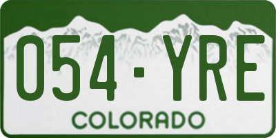 CO license plate 054YRE