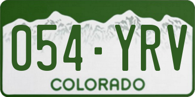 CO license plate 054YRV