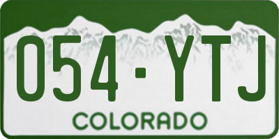 CO license plate 054YTJ