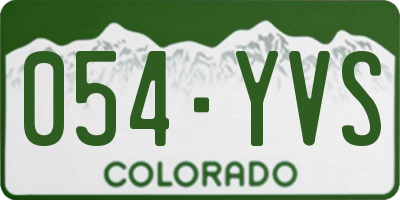 CO license plate 054YVS