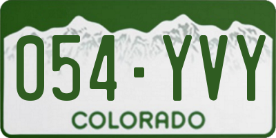 CO license plate 054YVY