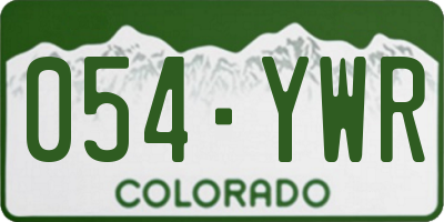CO license plate 054YWR