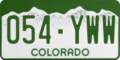 CO license plate 054YWW