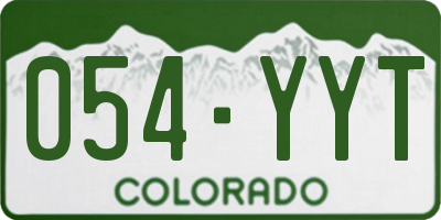 CO license plate 054YYT