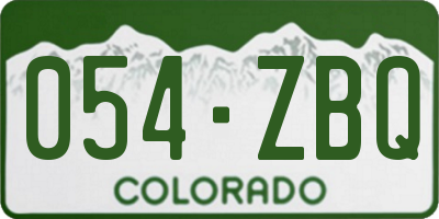 CO license plate 054ZBQ