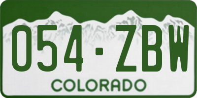 CO license plate 054ZBW