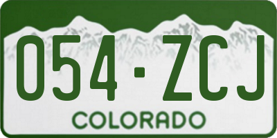 CO license plate 054ZCJ