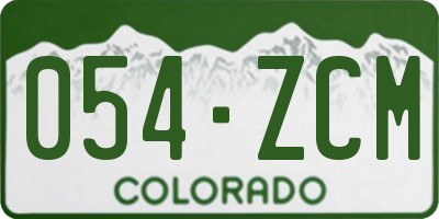 CO license plate 054ZCM