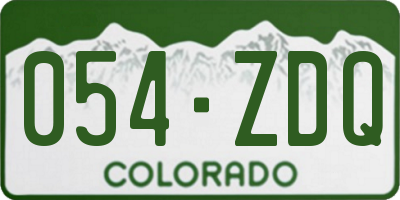 CO license plate 054ZDQ