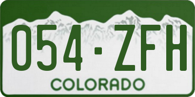 CO license plate 054ZFH
