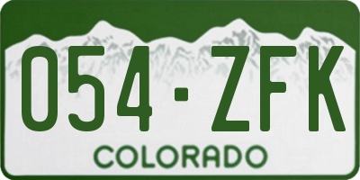 CO license plate 054ZFK