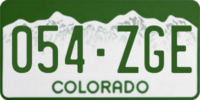 CO license plate 054ZGE