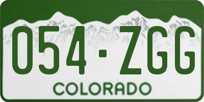 CO license plate 054ZGG