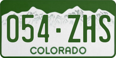 CO license plate 054ZHS