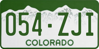 CO license plate 054ZJI